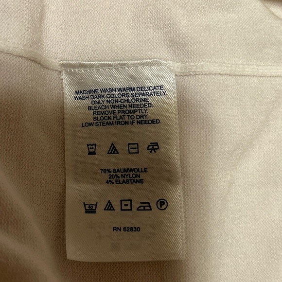 Lands End white short sleeve sweater shirt - Picture 6 of 8